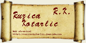 Ružica Kotarlić vizit kartica